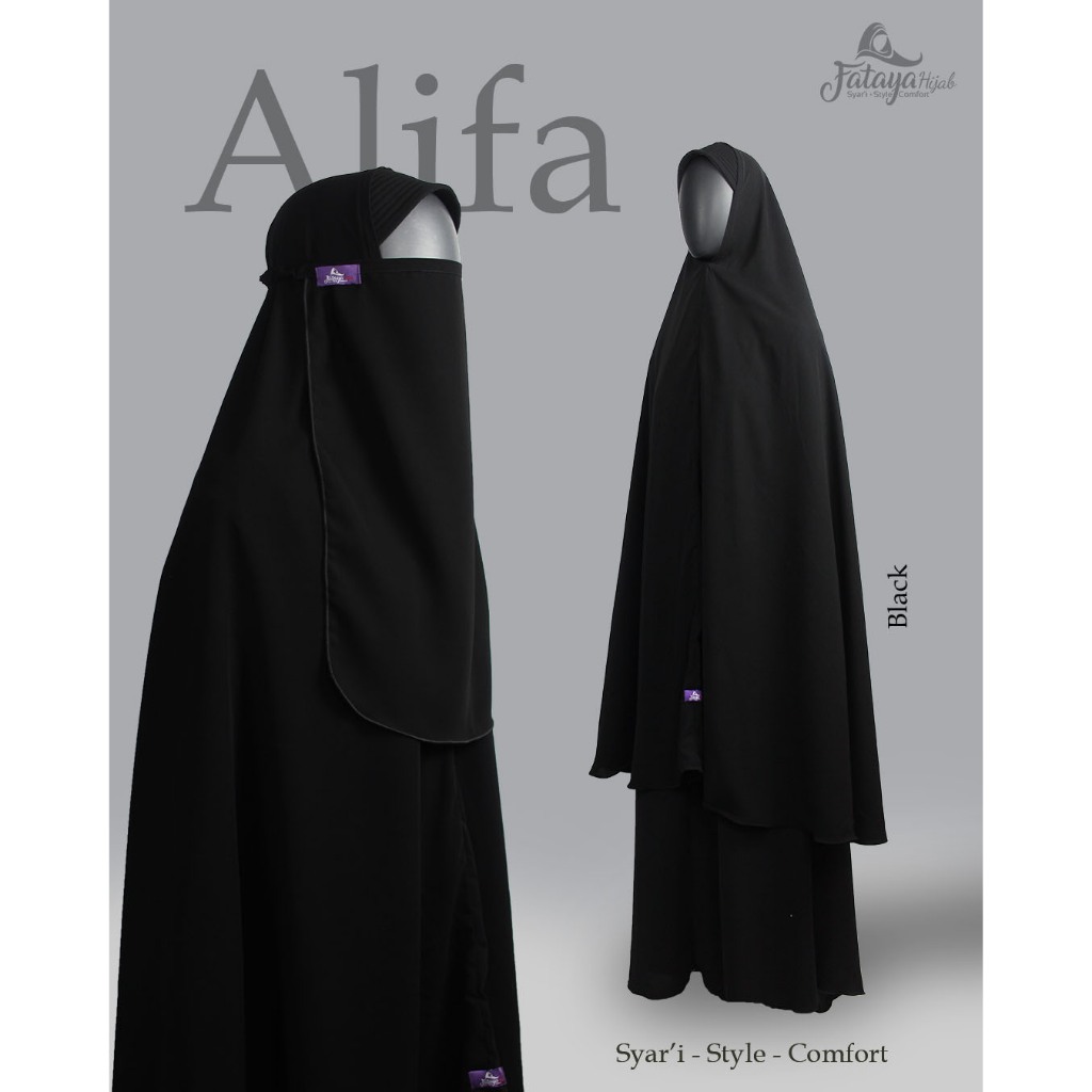 Fataya Hijab Khimar Jilbab Alifa Cadar Karet