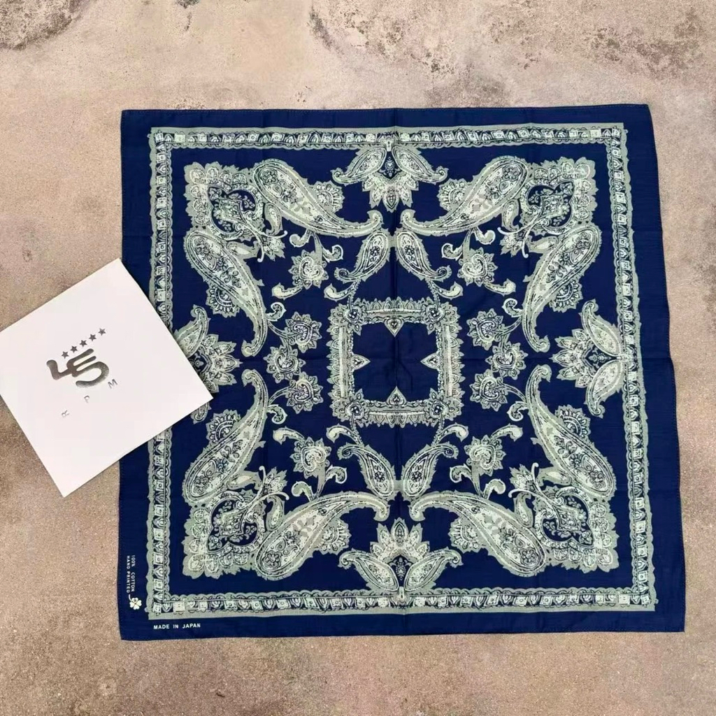 45R Indigo Paisley Bandana 45rpm Japan