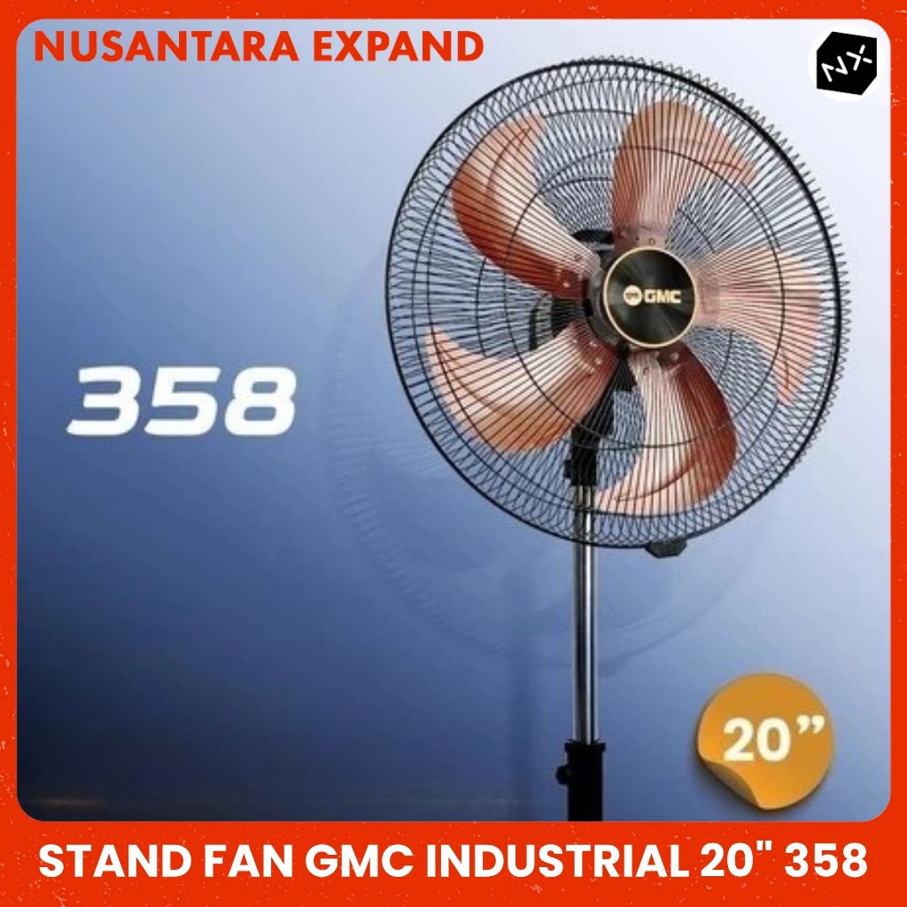 GMC Stand Fan 20 Inch 358 / Kipas Angin Berdiri Baling-Baling Besi