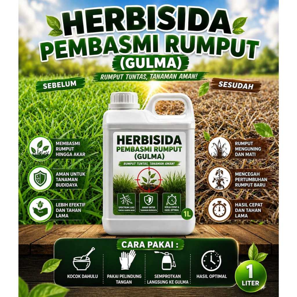 HERBISIDA RACUN RUMPUT 1LITER PEMBASMI RUMPUT RACUN RUMPUT GULMA