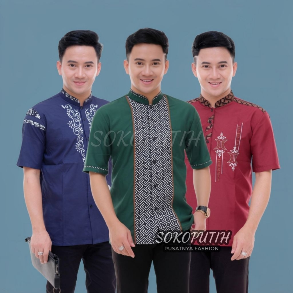 BAJU KOKO PRIA MODERN TERLARIS | BAJU KOKO PRIA LENGAN PENDEK | BAJU MUSLIM | SIZE M L XL XXL