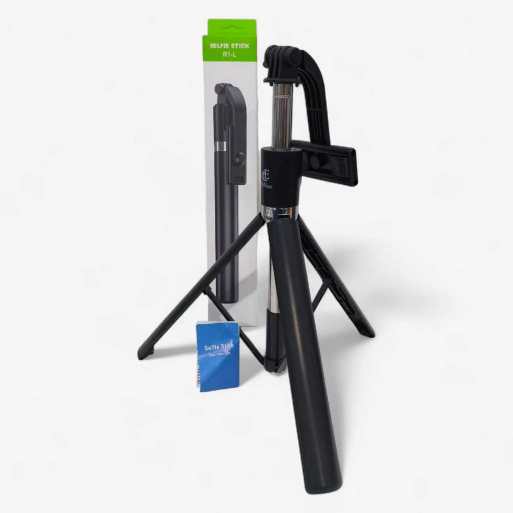 Tongsis Selfie Stick R1-L Non Lampu Tripod Large 170cm + Plus Remote Bluetooth R1L Tripod 1.7 Meter