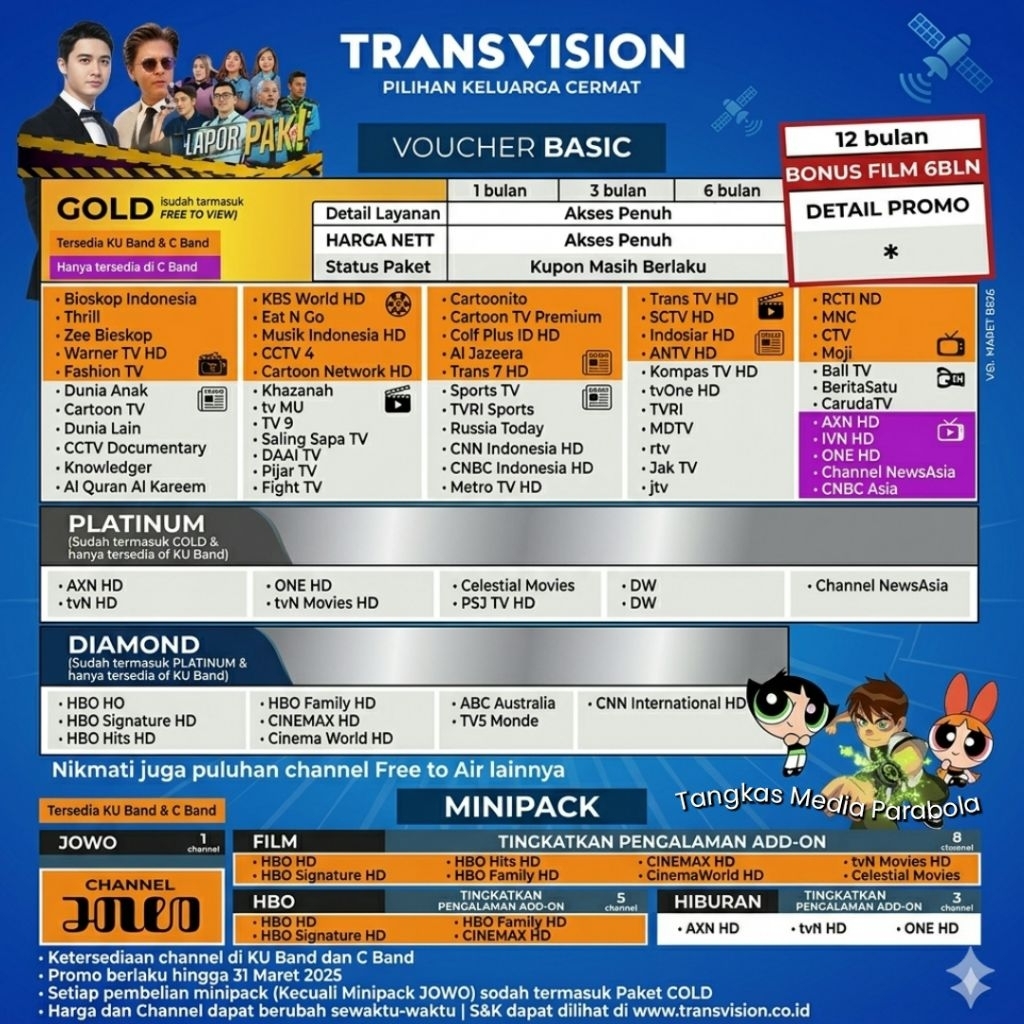 Paket TV Parabola Transvision Nusantara HD