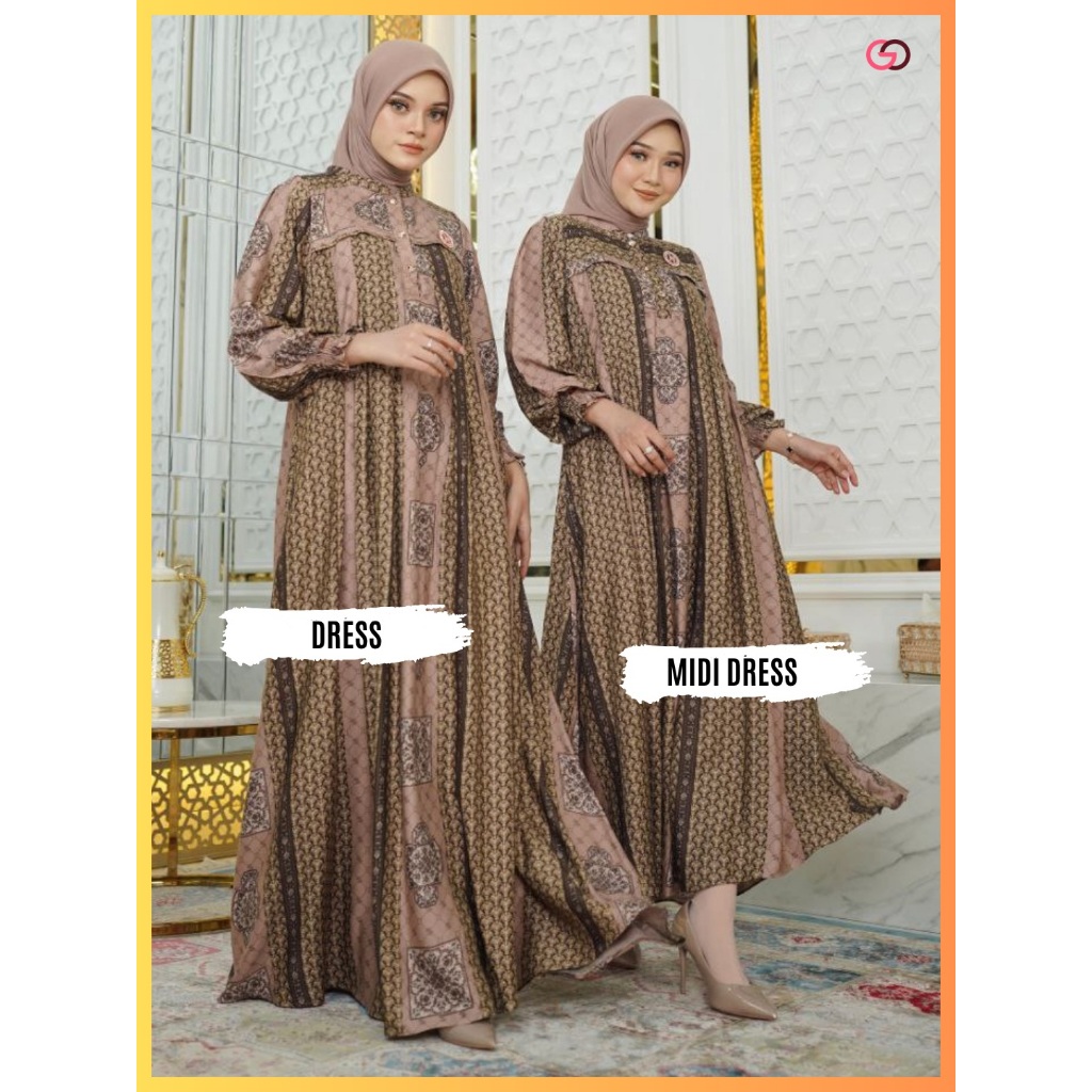 Gamis Nadheera Morine Dress Motif by Nadheera Luxury Slimmy Busui