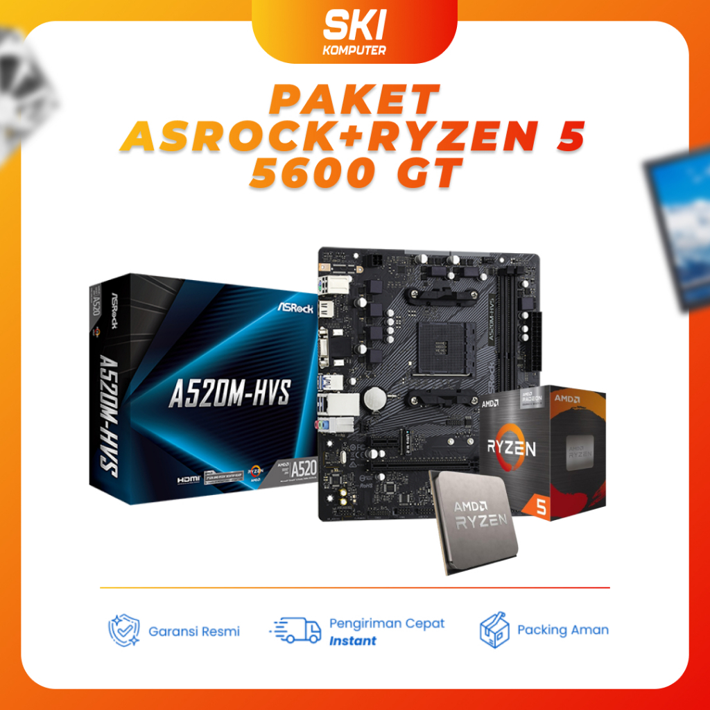 PAKET MOTHERBOARD ASROCK+RYZEN 5 5600GT MURAH