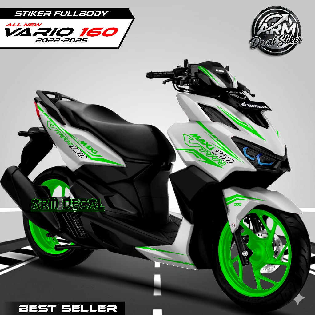 Decal Variasi Vario 160 Full Body / Stiker New Vario 160 Fullbody Tahun 2022-2025 Dasar Putih List M