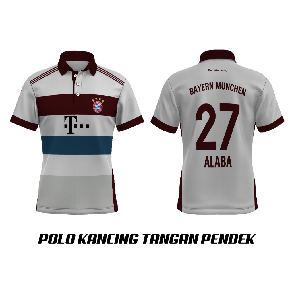 Baju Kaos Tshirt Dewasa Polo V-neck Jersey Sepakbola Football Fc Bayern Munchen VINTAGE 2014-2015 Fu