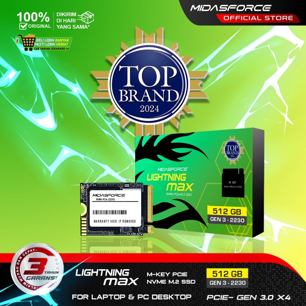 NVME 2230 512GB GEN3 MIDASFORCE Gen3 x4 SSD M.2 NVME (2230)