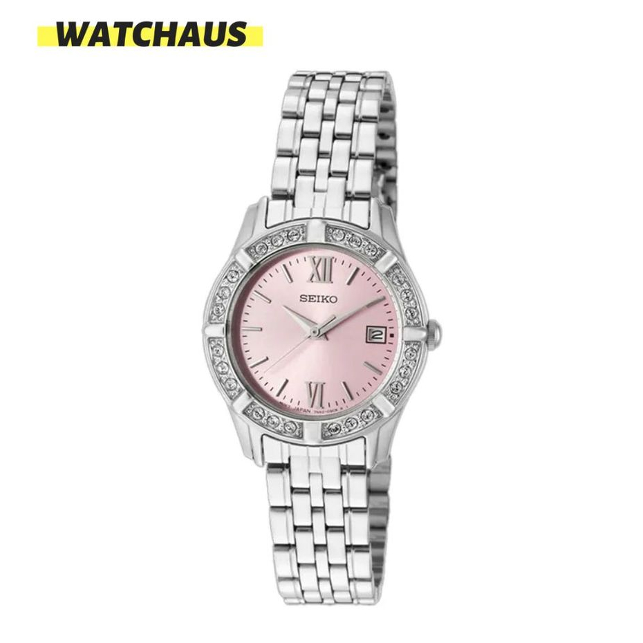 JAM TANGAN WANITA SEIKO SXDE47 SXDE47P1 ANALOG SOFT PINK DIAL STAINLESS
