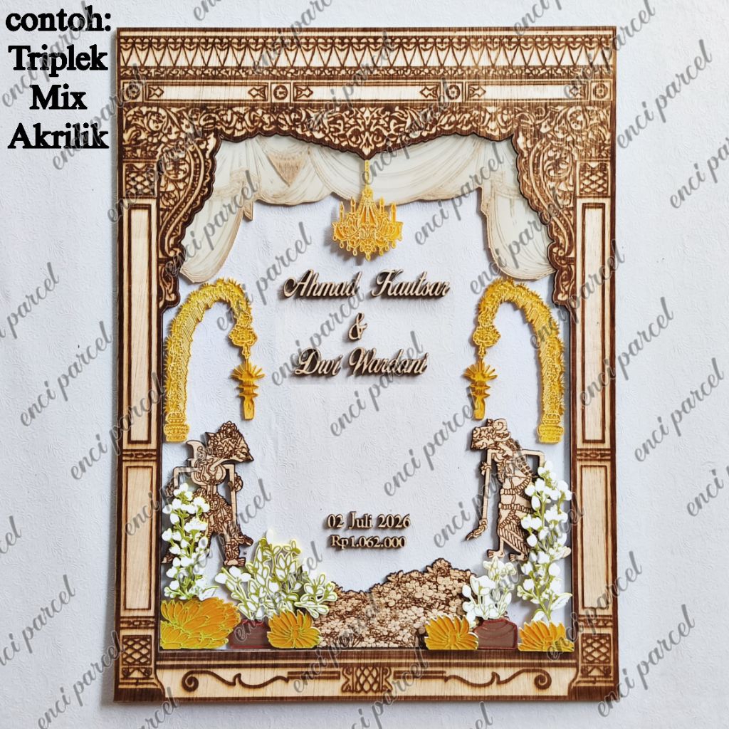 kode 329 set acc dekorasi wayang tirai lampu gantung gebyok ornamen batik adat jawa janur kuning mel