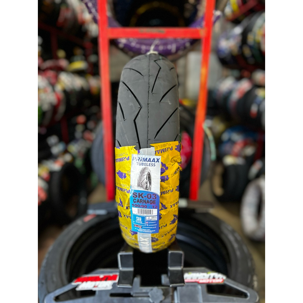 Primaax Sk03 100/90-12 110/90-12 100/70-12 110/70-12 120/70-12 tubeles ban vespa matic ban Yamaha Fa