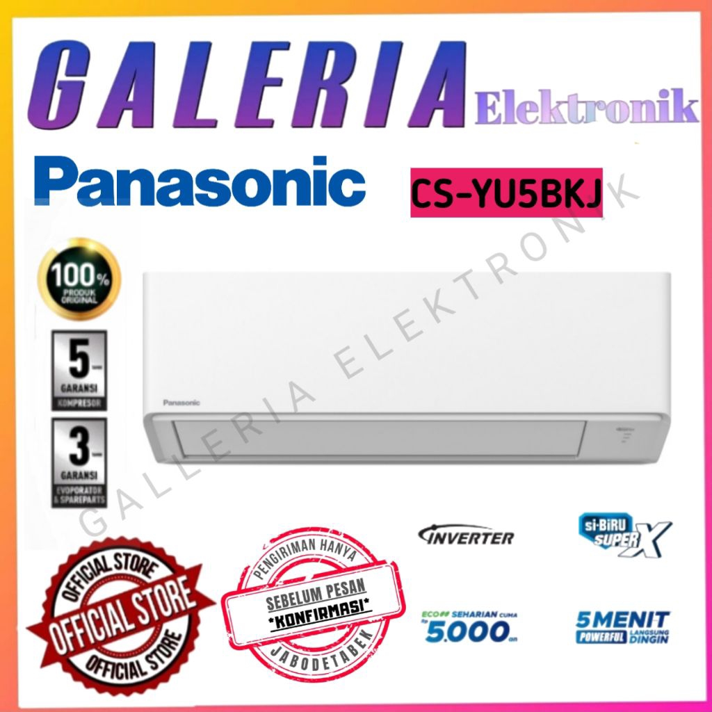 AC PANASONIC CS-YU5BKJ AC SPLITE STANDARD INVERTER R-32 0,5 PK - CS/CU-YU5BKJ  / AC PANASONIC CS-YU7