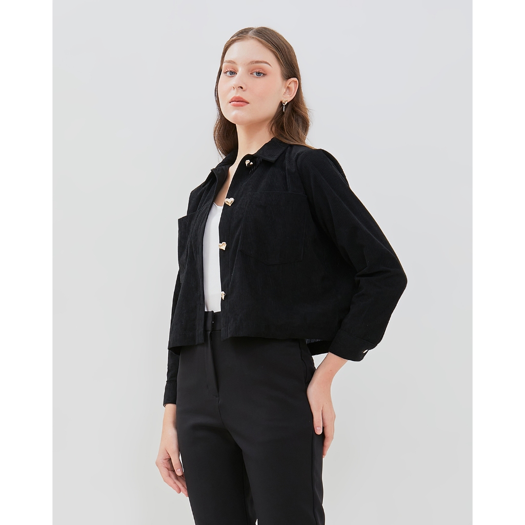 VALINO LADIES Jaket Corduroy Hitam Wanita - D-EBAH07-B5