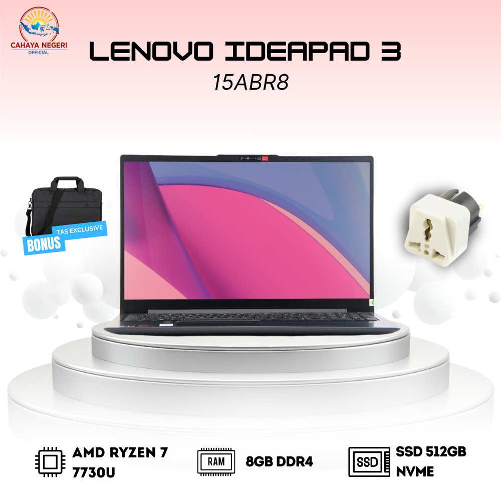 PROMO LAPTOP Lenovo Ideapad Ryzen 7 7730U RAM 8GB SSD 512GB Finger Print FREE INSTALL + TAS TYPE Len