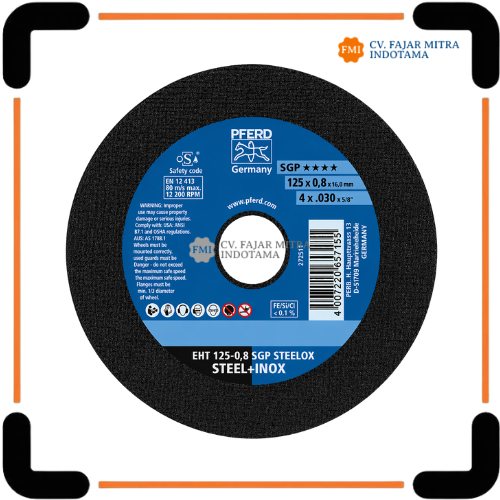 Pferd Cutting Wheel 125x0.8 mm - Mata Gerinda Potong Besi Stainless Steel