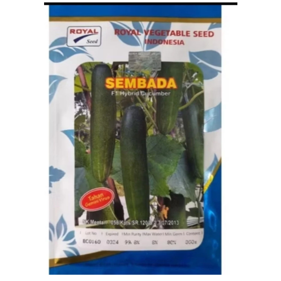 benih timun SEMBADA F1 diproduksi oleh PT Royal Agro Persada kemasan 30gram