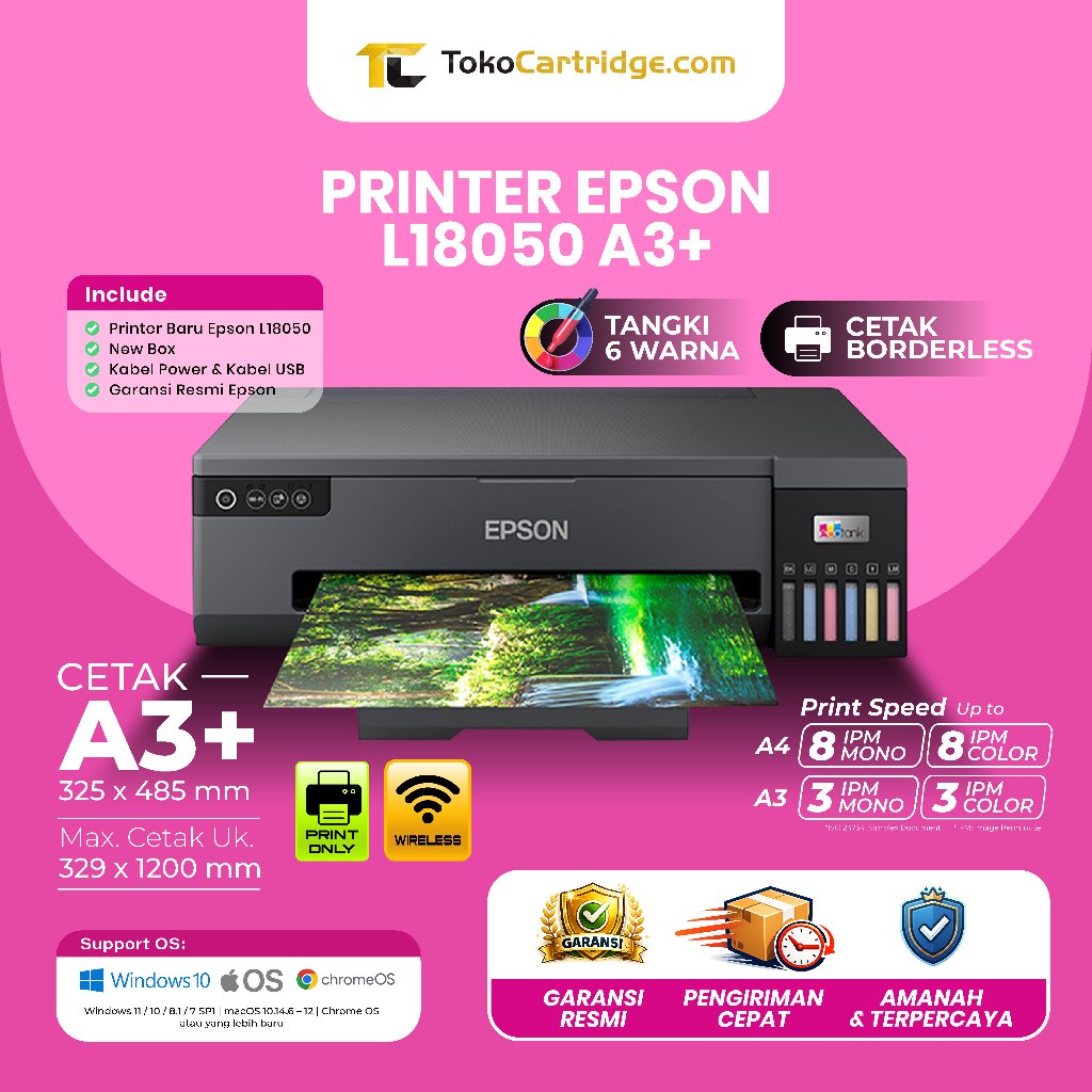 Epson Printer L18050 Print  A3 INFUS SUPPORT DTF DTG Photo Ink Tank Borderless | Printer EcoTank A3 