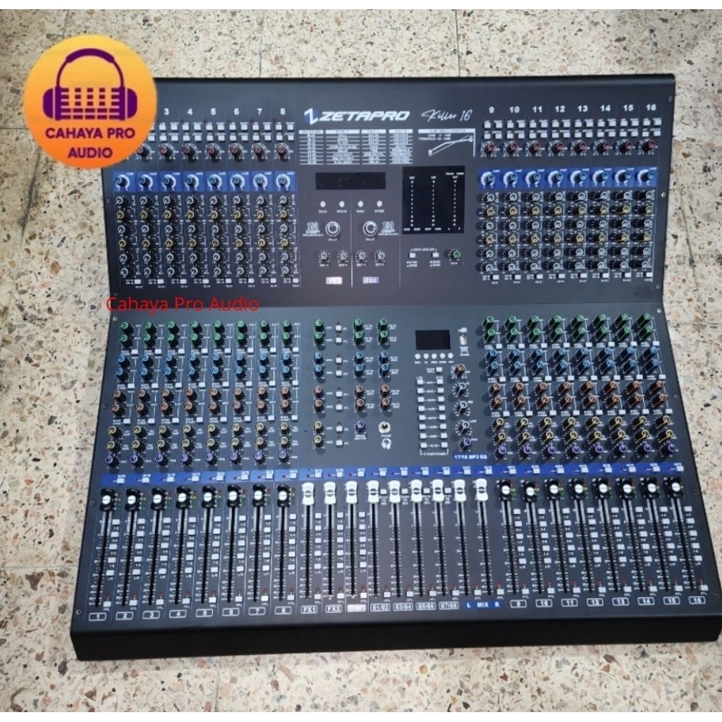 Mixer Zetapro Killer 16 Original 16 Channel 6 Tone Double Effect 199 DSP Edit A & B Keluaran terbaru