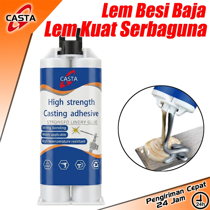 CASTA Lem AB Besi Super Kuat Tahan Panas Lem Perekat Super Untuk Reparasi Mobil /Rumah  Lem Besi Kay