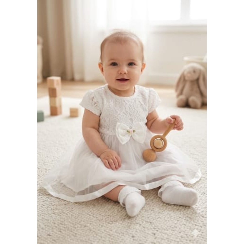 Gaun bayi perempuan putih set,dress bayi putih,gaun aqiqah newbornGAMIS MEWAH AQIQAH/PURE WHITE,BAJU