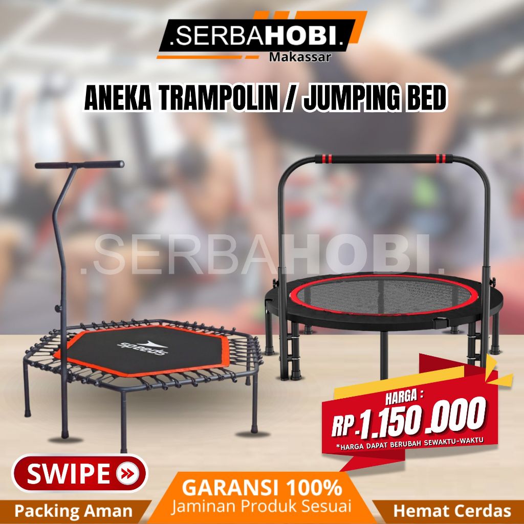 Trampolin Trampoline Bulat Alat Olahraga Lompat Jumping / Trampolin Kotak bisa Dilipat / trampolin b