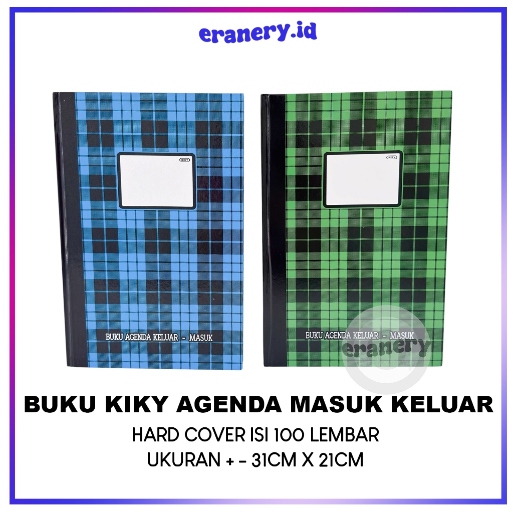 BUKU AGENDA KIKY MASUK KELUAR / BUKU HARD COVER / BUKU AGENDA 100 LEMBAR