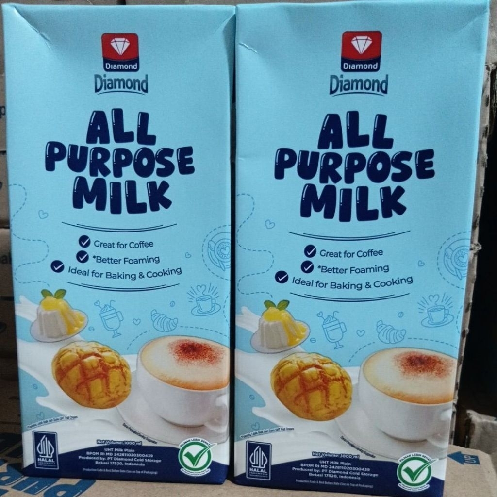 Diamond all purpose milk Susu UHT 1 karton isi 12 pcs@ 1liter