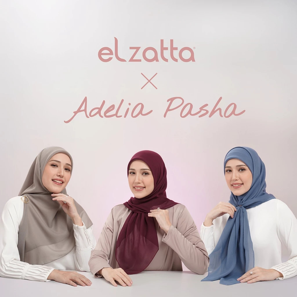ELZATTA Keisha Paris Plat Elzatta - Fashion Muslim Jilbab Hijab Keurudung Segiempat Polos Premium