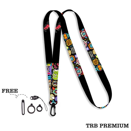 Lanyard Hp Custom Gantungan Id Card Holder Tali Name Tag Panjang 1,5cm Free 3pc Oring Dan Kaitan Hp