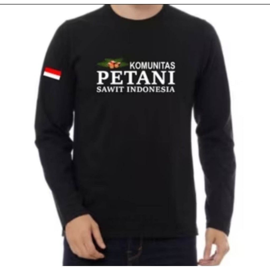 Kaos Lengan Panjang pria-Komunitas Petani Sawit Indonesia//T-shirt hitam Pria//kaos profesi bertani