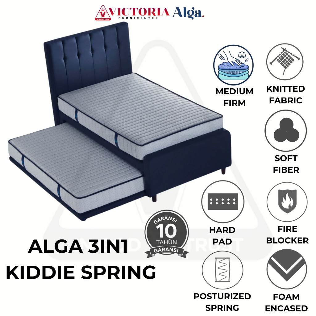 Alga 3in1 Kiddie Spring 100 120 Fullset Full Set Full Bed Set