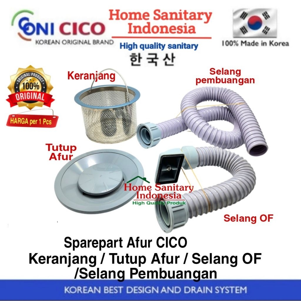 HSI | Tutup Afur Jumbo / Keranjang CONI CICO Cgs Jumbo Avur Selang Overflow untuk Sink bcp Korea ste