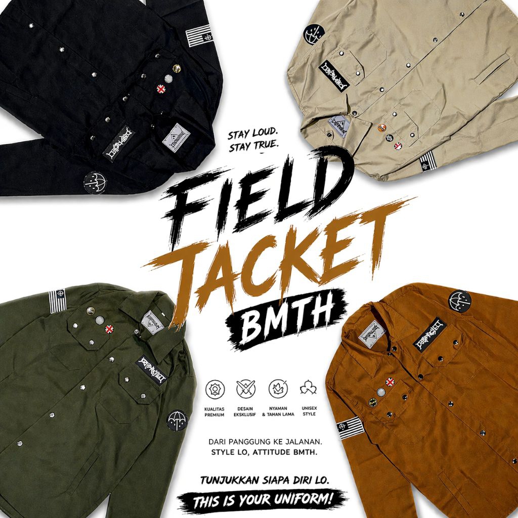 IG - Semi Parka Pria Wanita Baby Canvas Premium | Field Jacket Casual Emblem Patch Bordir Stylish