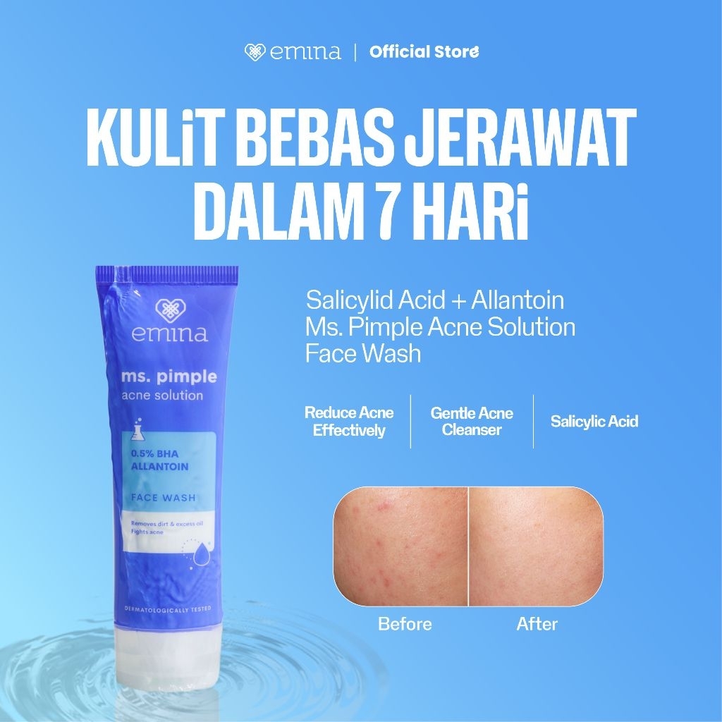 Emina Ms. Pimple Acne Solution Face Wash (Biru)