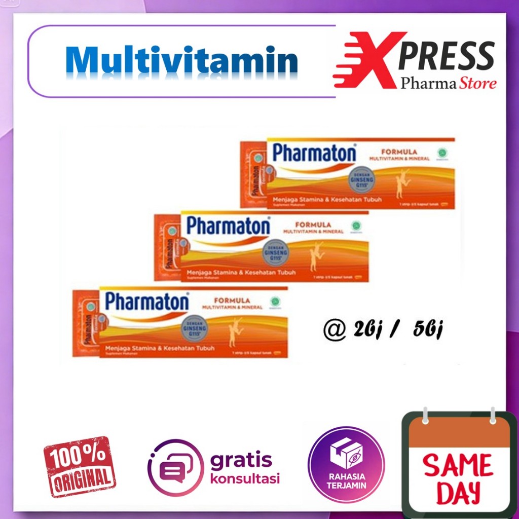 XPRESS  1 Amplop 5 Tablet Pharmaton Formula Multi Vitamin Farmaton Parmaton Vitamin Daya Tahan Tubuh