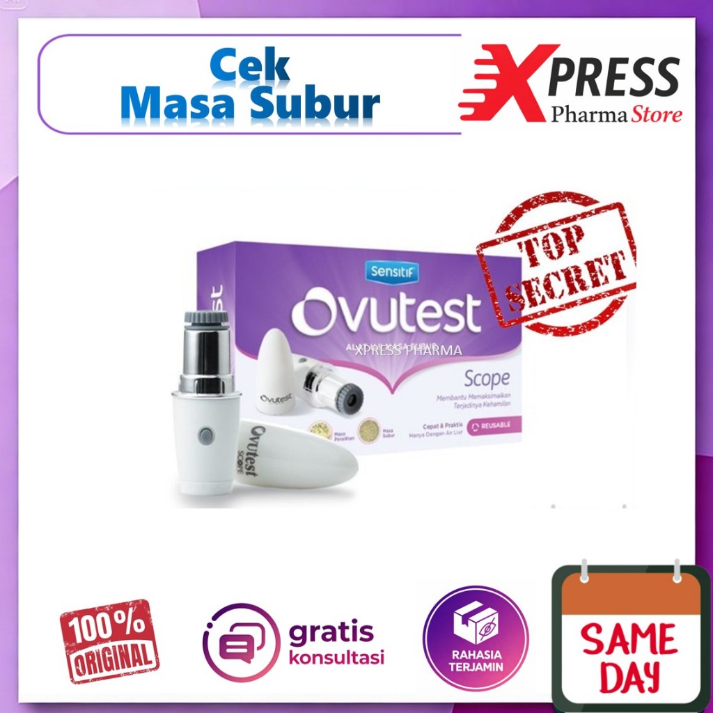 XPRESS  OVUTEST SCOPE Tes Kesuburan Ovutes Sensitif Uji Masa Subur Air Liur Dipakai Berkali Kali