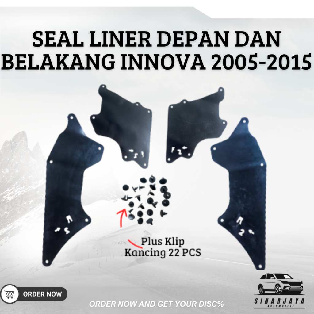 SEAL LINER FENDER DEPAN DAN BELAKANG INNOVA FORTUNER 2005-2015 ORIGINAL