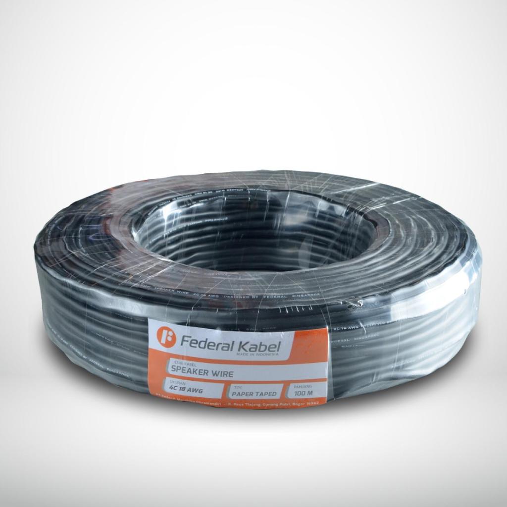 (JUAL 100 METER) Kabel Speaker FEDERAL 4C18AWG / 4C 18 AWG - FULL TEMBAGA MURNI