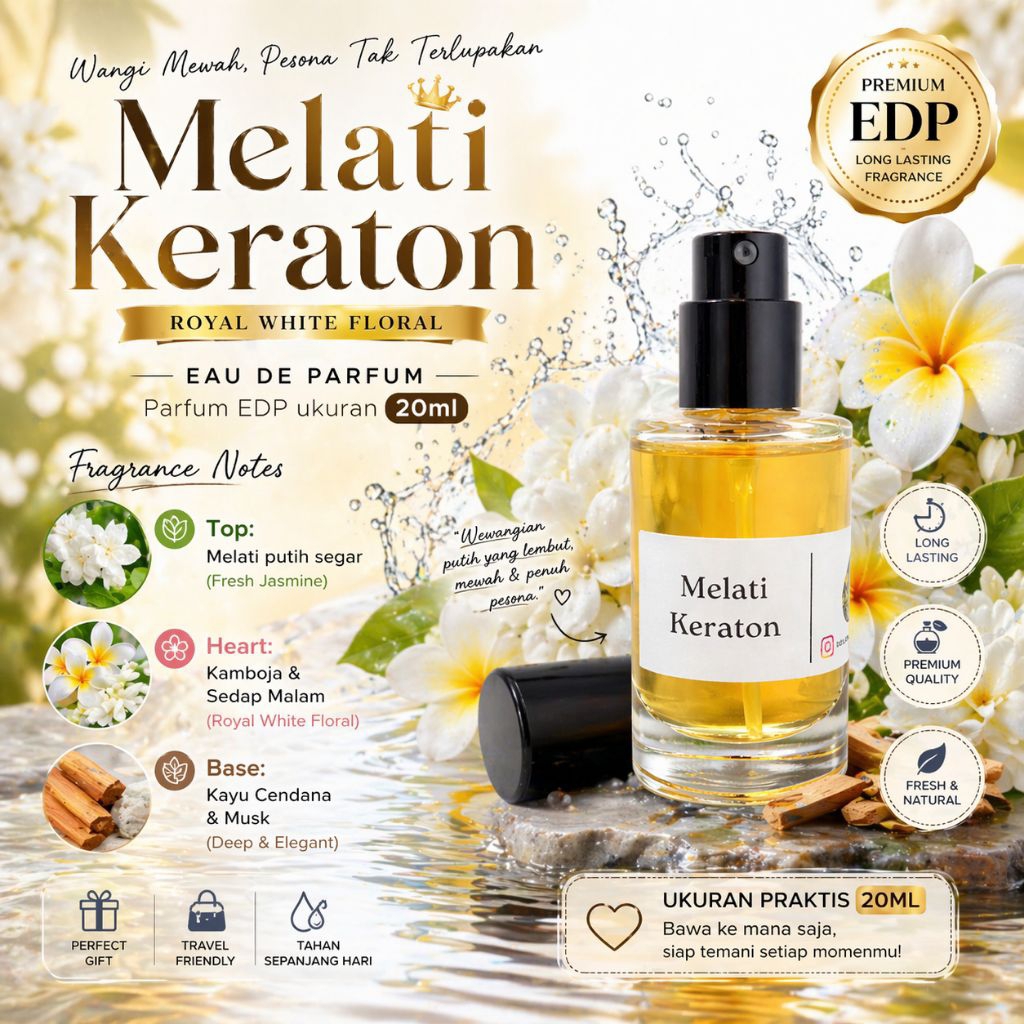 Melati Keraton | Folia Bloom Parfum Wanita [EDP] – Keanggunan Klasik dalam Satu Semprotan.Parfum Mur