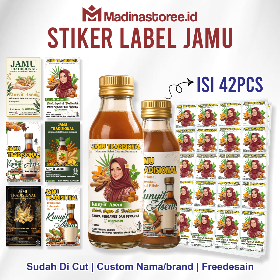 Stiker Label Kemasan Jamu Kotak – Desain Unik & Premium - Stiker Label Kemasan Jamu Kotak - Stiker J