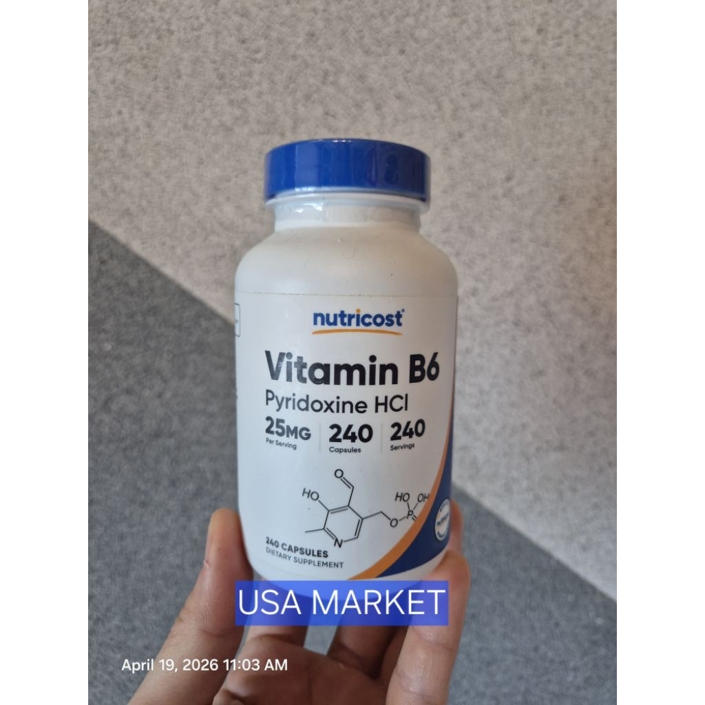 Original Nutricost Vitamin B6 B-6 25 mg 240 capsules