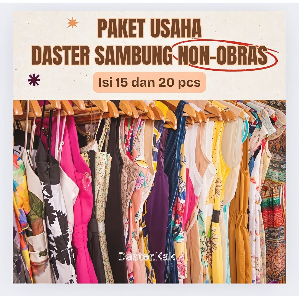 [PAKET 20PC] DASTER SAMBUNG NON OBRAS | LD 120 RAYON PILIH MOTIF ADEM FLOWY | USAHA DRESS MURAH KEKI