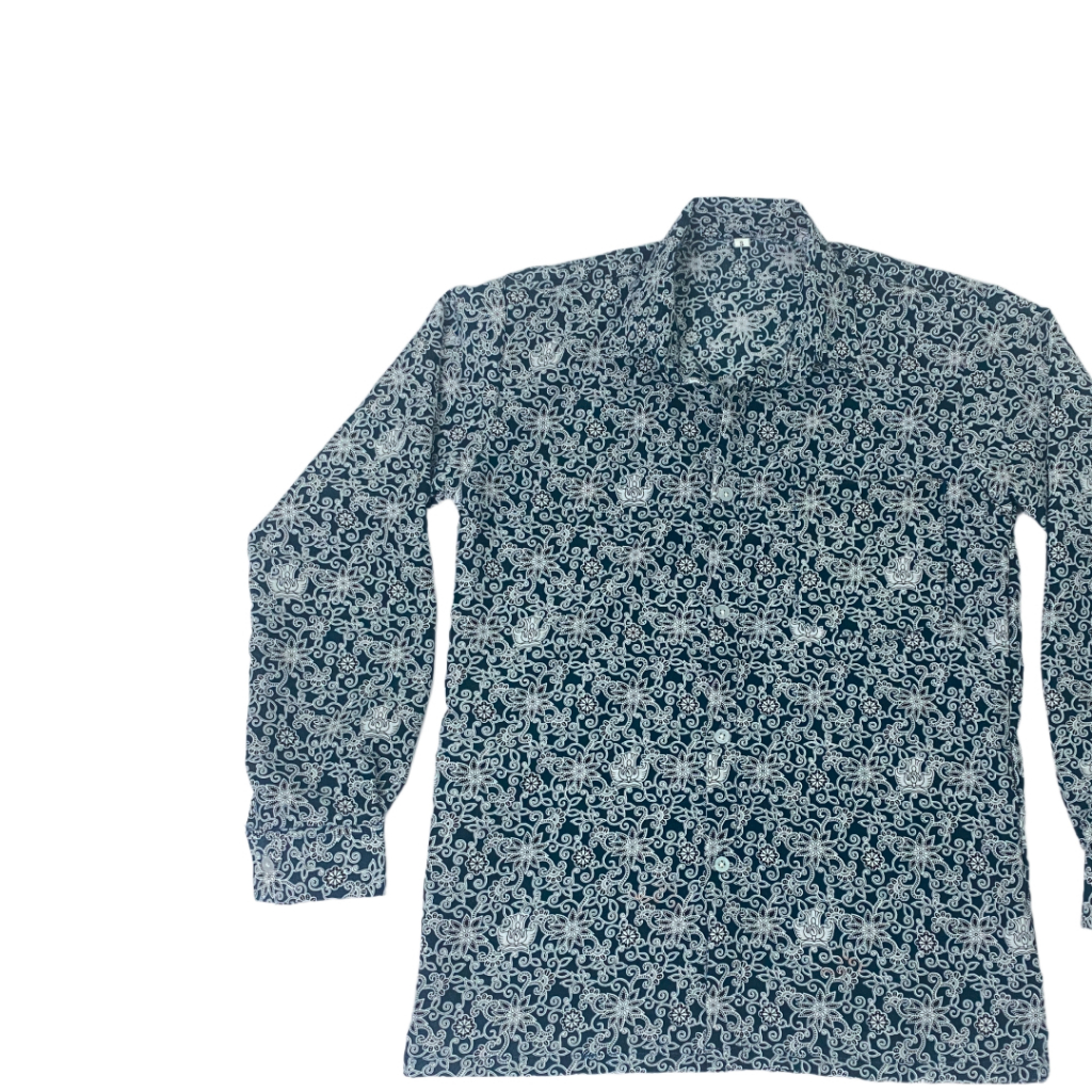 BATIK SERAGAM SEKOLAH SMA MOTIF BUNGA RAMPE LENGAN PANJANG