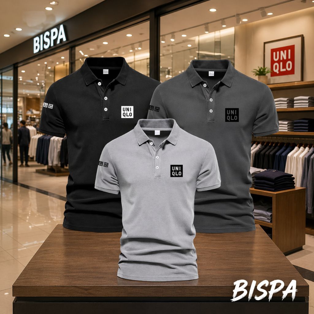 PAKET Isi 3 PCS [ Bisa COD ) Polo-Kaos Kerah Bahan Tebal Katun - Kaos Kerah Distro Cowok Cewek Brand