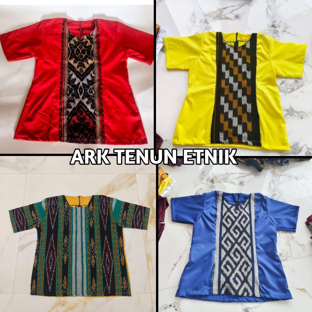 Blouse tenun etnik,, baju kantor,, baju wanita,, baju tenun ntt,, atasan