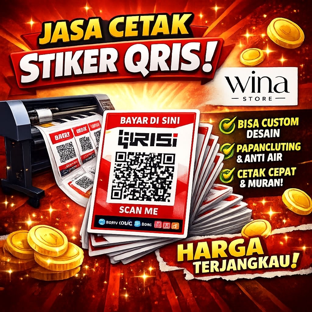 Jasa Cetak Stiker QRIS Custom Untuk Toko dan UMKM