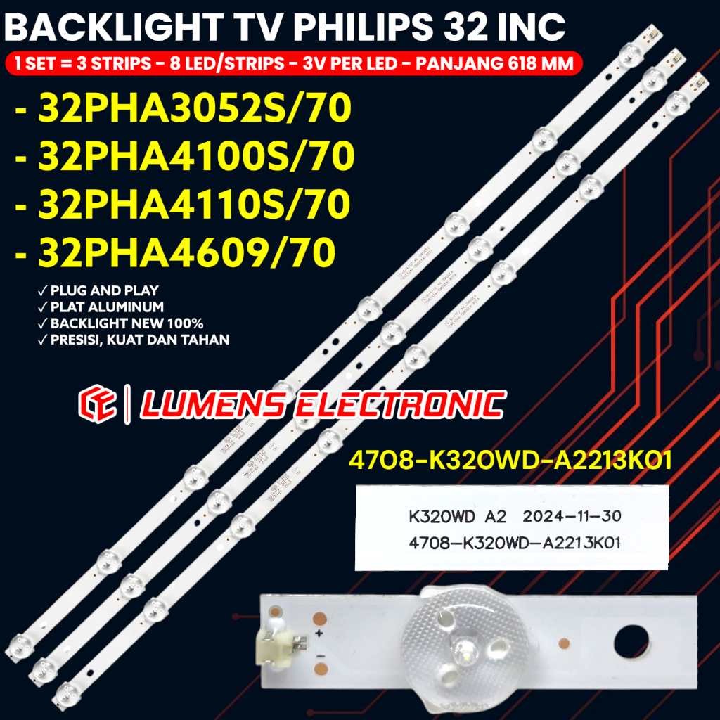 BACKLIGHT TV PHILIPS 32 INCH 32PHT4002S/70 32PHA4100S/70 32PHA3002S/70 32PHA3052S/70 32PHA4110S/70 3
