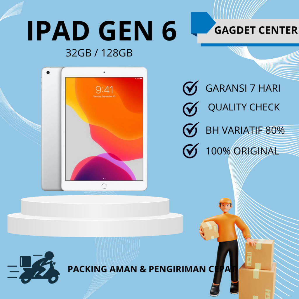 iPad 6 32GB 128GB Wifi Only Second Original | GADGET CENTER