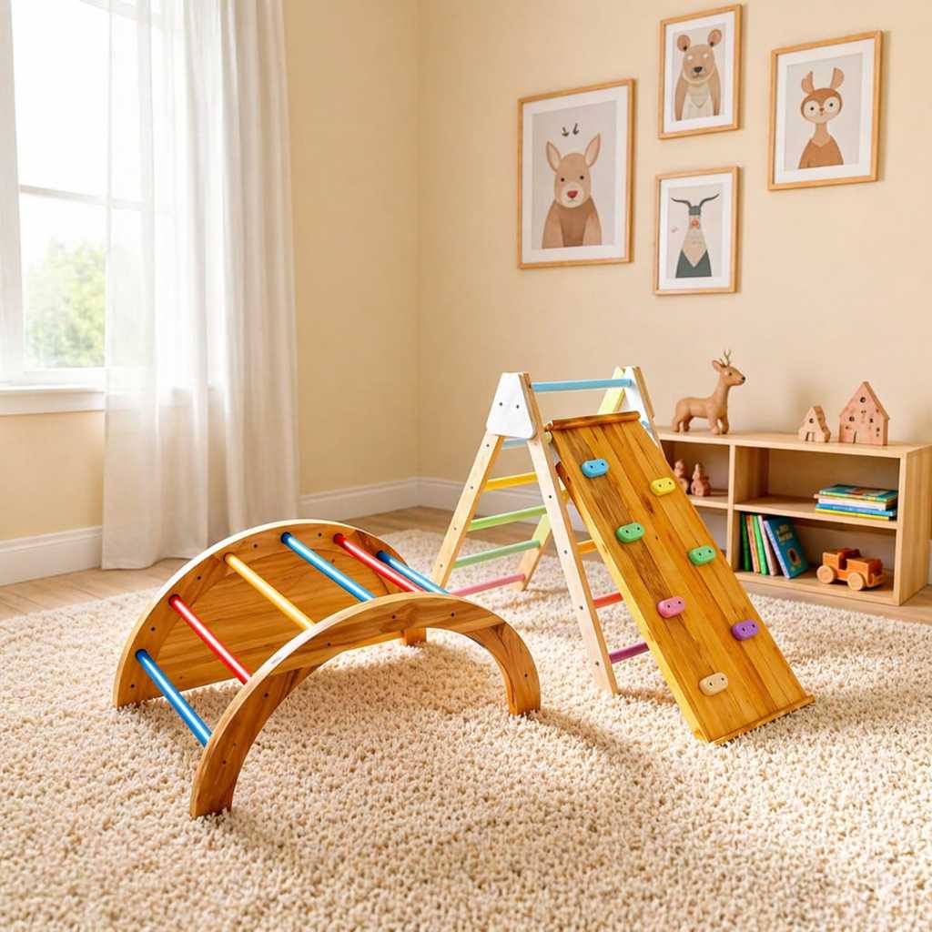 Playground Anak Indoor Set Tangga Prosotan Lipat Pickler Parklon Baby Seluncuran Kayu ukuran 100x50