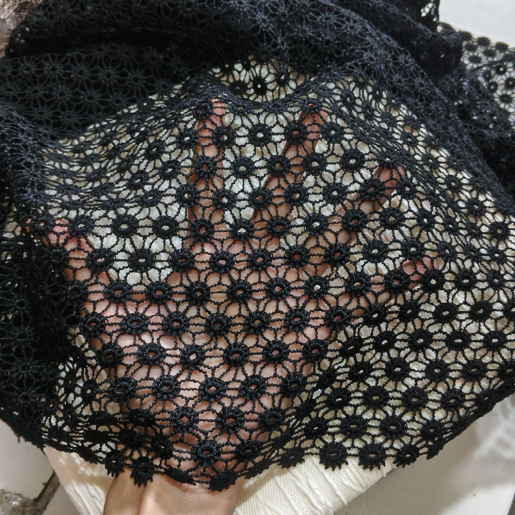 [Harga/0,5m] bahan kain prada katun - kain brokat prada lace - kain brokat prada - prada motif bunga